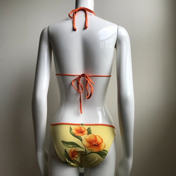 Billabong surf yellow & orange floral low rise surf bikini set - Picture 7 of 9